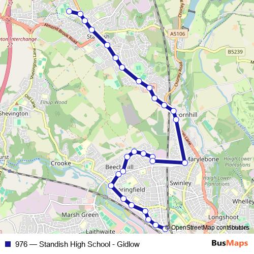 976 bus Line Map