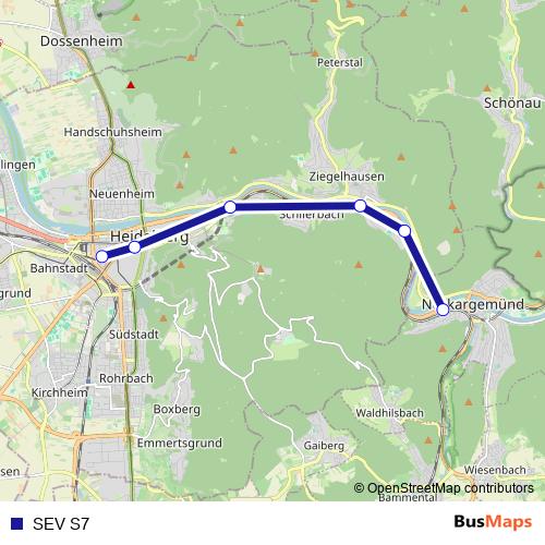 SEV S7 rail Line Map