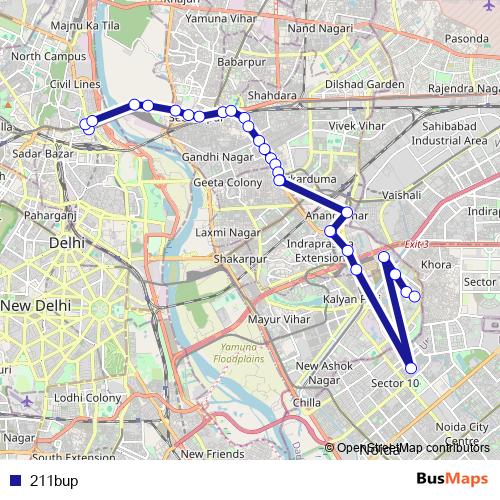 211bup bus Line Map