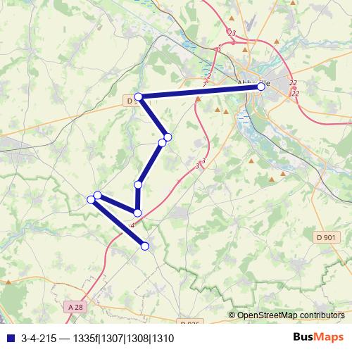 3-4-215 bus Line Map