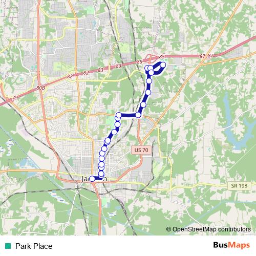 Park Place bus Line Map