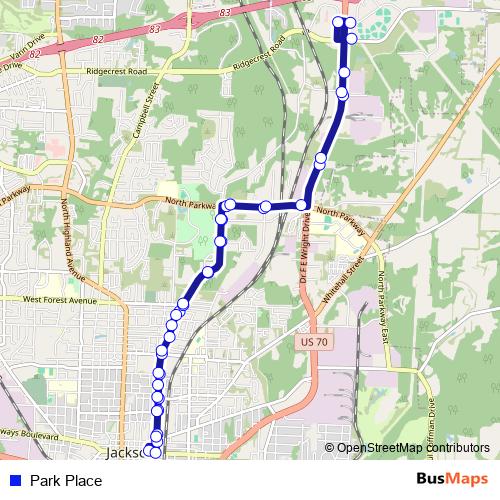Park Place bus Line Map