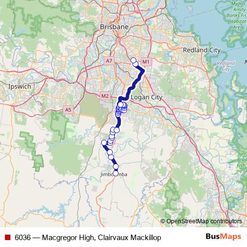 6036 bus Line Map