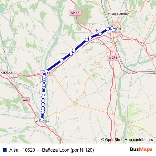 Alsa - 10620 bus Line Map
