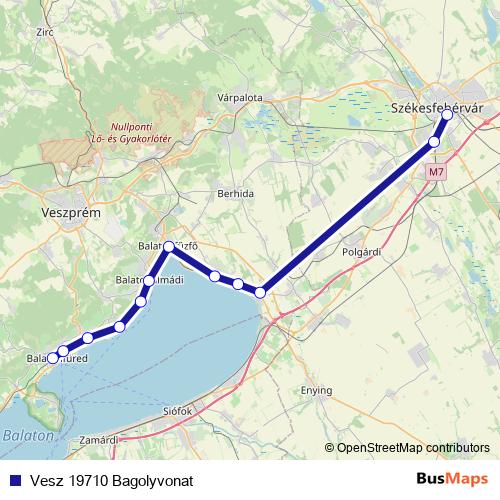 Vesz 19710 Bagolyvonat rail Line Map