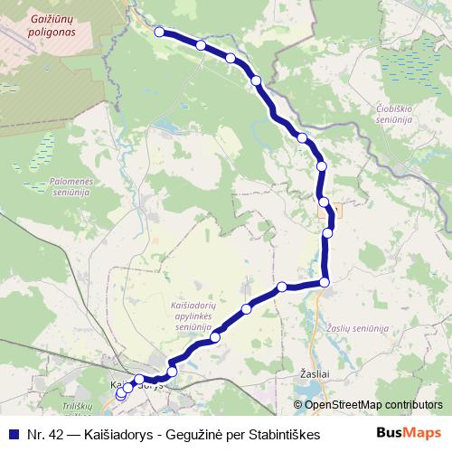 Nr. 42 bus Line Map