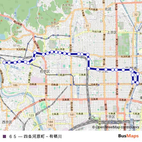 ６５ bus Line Map