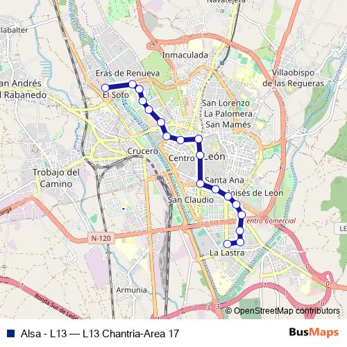 Alsa - L13 bus Line Map