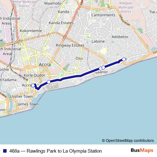 468a bus Line Map