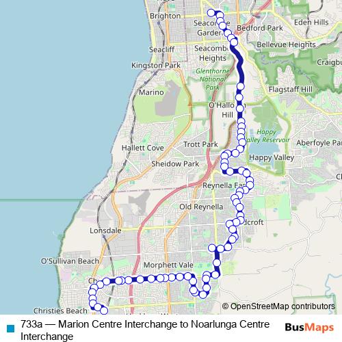 733a bus Line Map