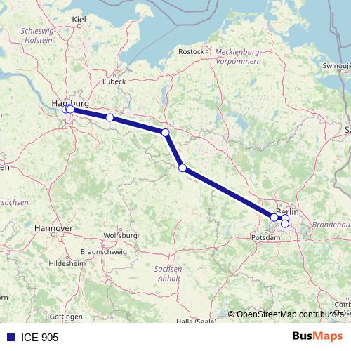 ICE 905 rail Line Map