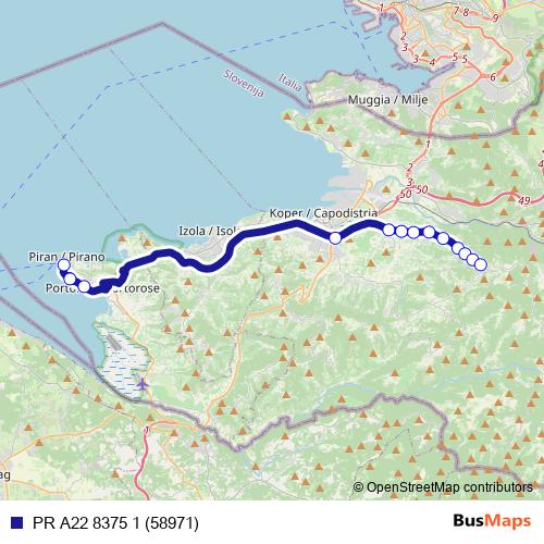 PR A22 8375 1 (58971) bus Line Map