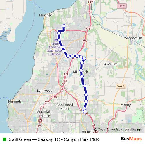Swift Green bus Line Map