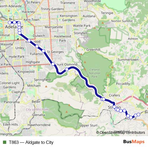 T863 bus Line Map