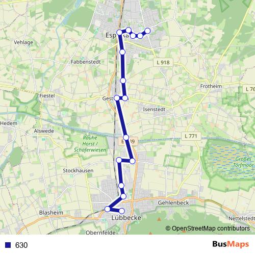 630 bus Line Map