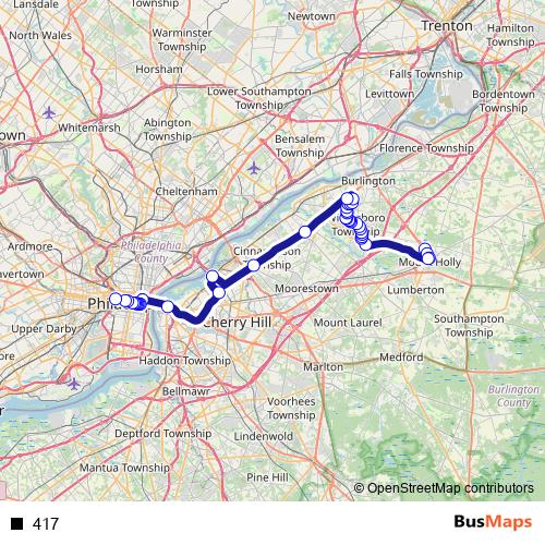 417 bus Line Map