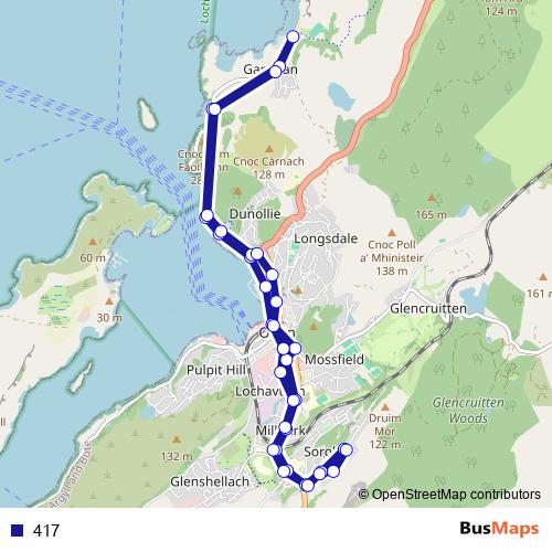 417 bus Line Map