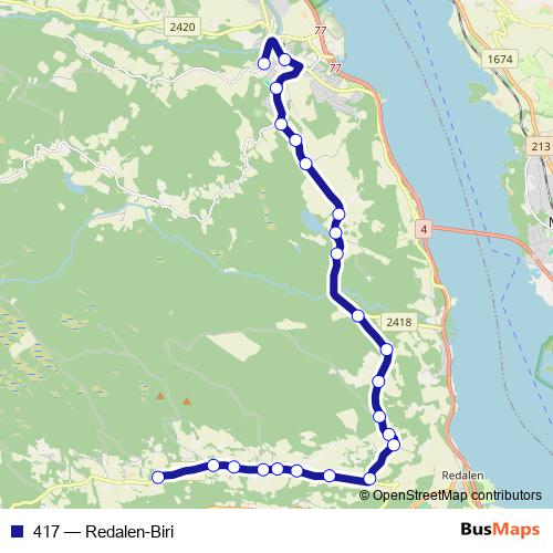 417 bus Line Map