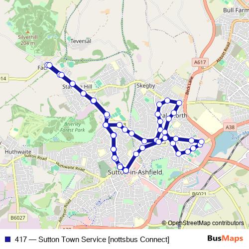 417 bus Line Map