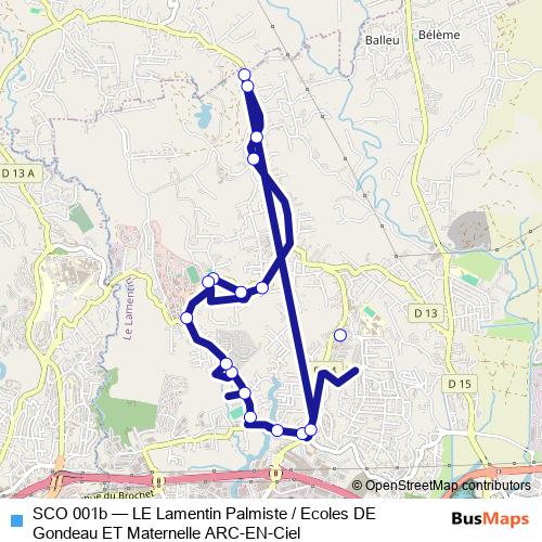 SCO 001b bus Line Map