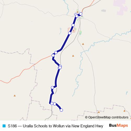 S186 bus Line Map