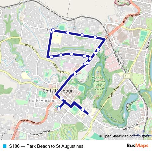 S186 bus Line Map