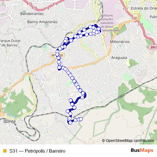 S31 bus Line Map