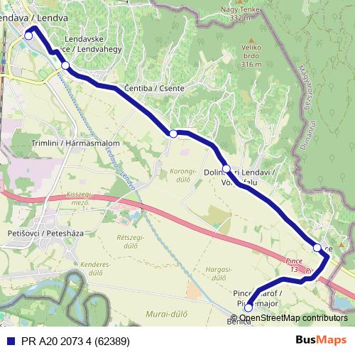 PR A20 2073 4 (62389) bus Line Map