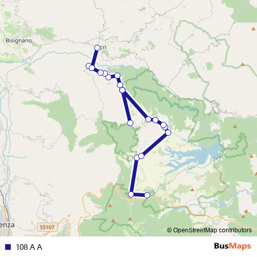 108 A A bus Line Map