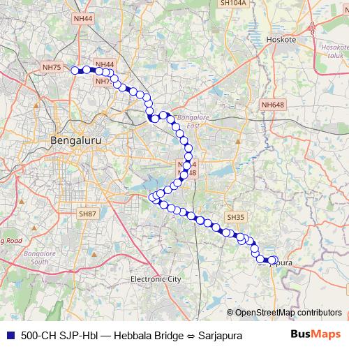 500-CH SJP-Hbl bus Line Map