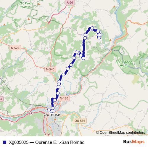 Xg605025 bus Line Map