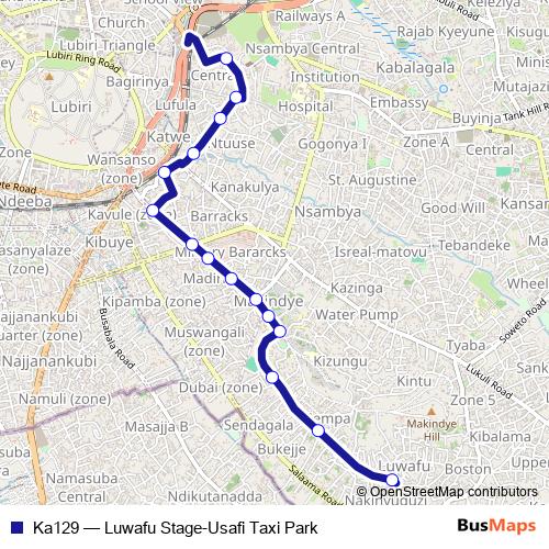 Ka129 bus Line Map