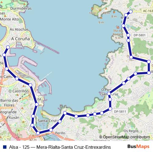 Alsa - 125 bus Line Map