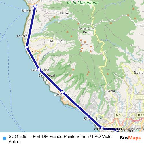 SCO 509 bus Line Map