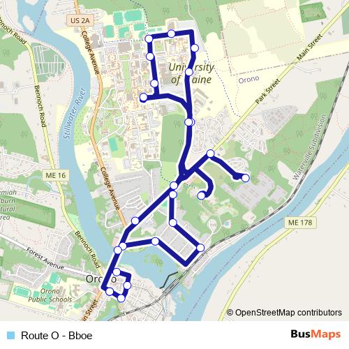 Route O - Bboe bus Line Map
