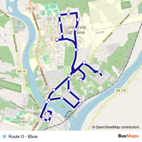 Route O - Bboe bus Line Map