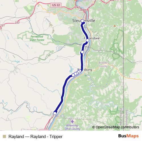 Rayland bus Line Map