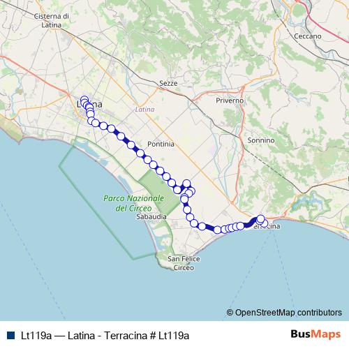 Lt119a bus Line Map