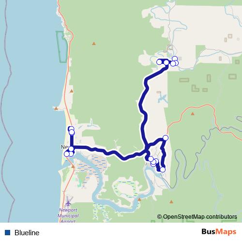 Blueline bus Line Map