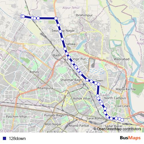 128down bus Line Map