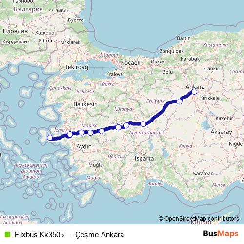 Flixbus Kk3505 bus Line Map