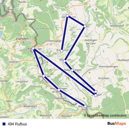 494 Rufbus bus Line Map
