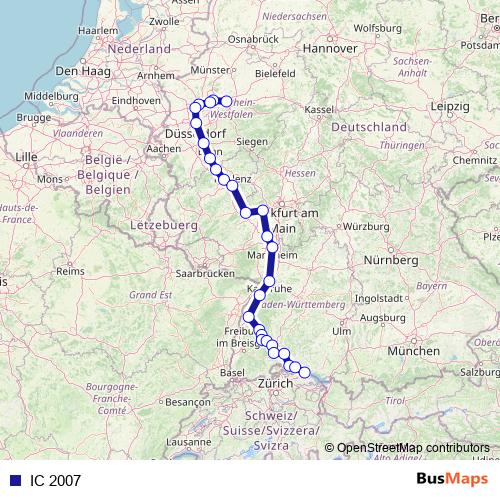 IC 2007 rail Line Map