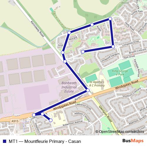 MT1 bus Line Map