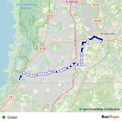 Green bus Line Map