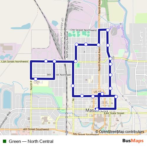 Green bus Line Map