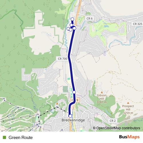 Green Route bus Line Map