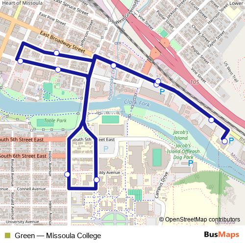 Green bus Line Map