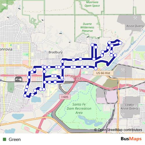 Green bus Line Map