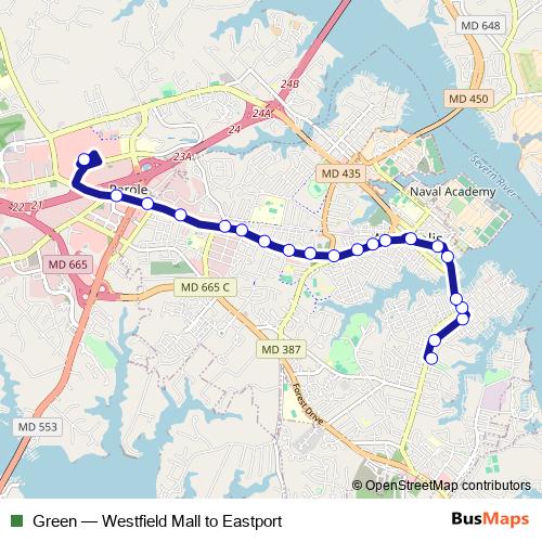 Green bus Line Map